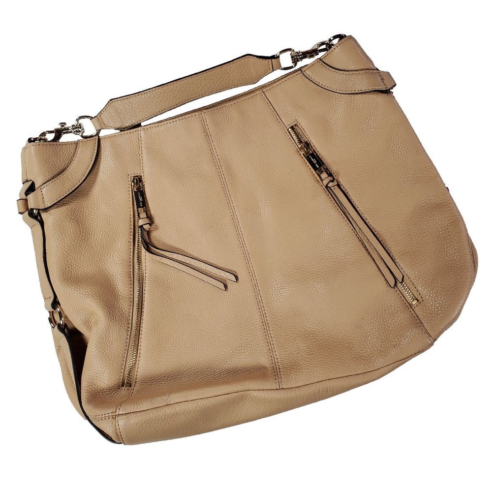 Karl Lagerfeld Beige Hobo Bag with Zipper Details